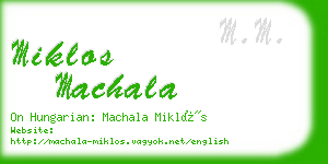 miklos machala business card